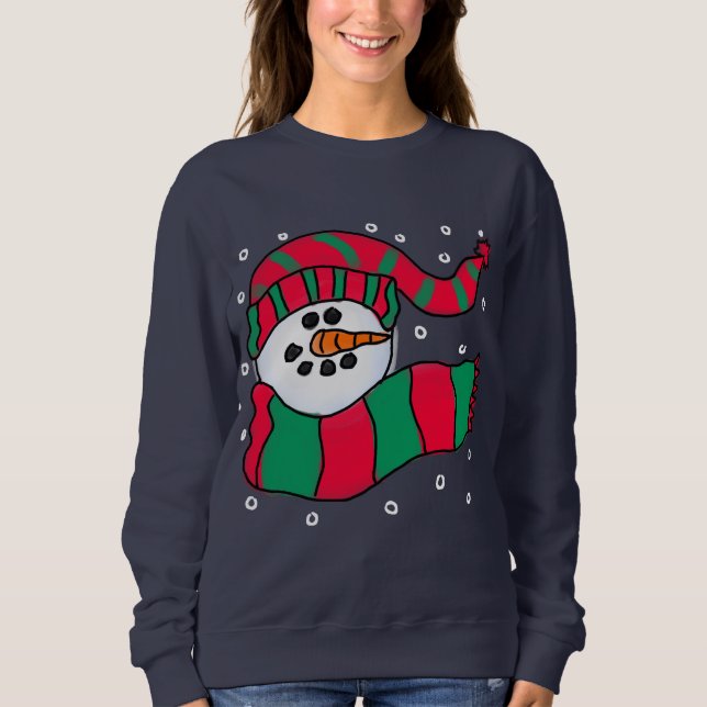 Camiseta Chilly Snowman Abstrato de natal Art para Vestir (Frente)