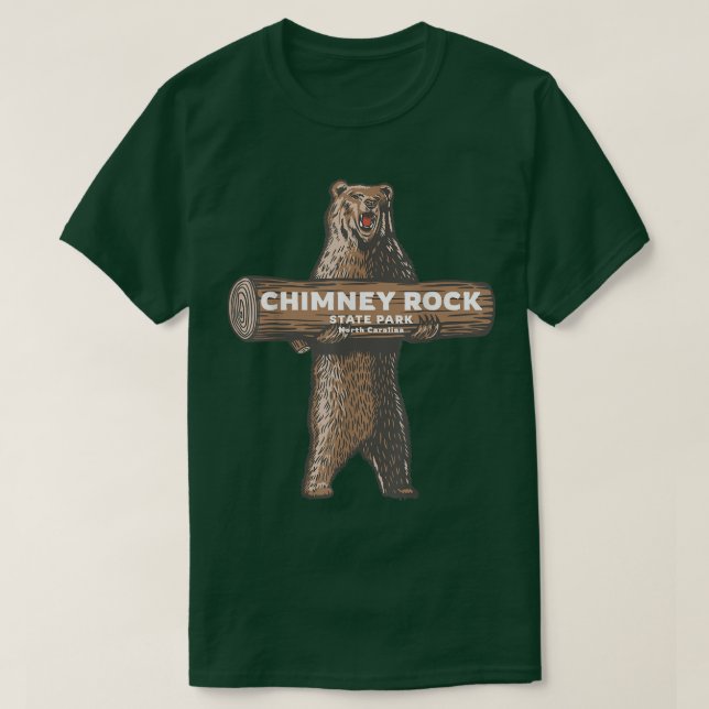 Camiseta Chimney Rock State Park North Carolina Bear Vacati (Frente do Design)