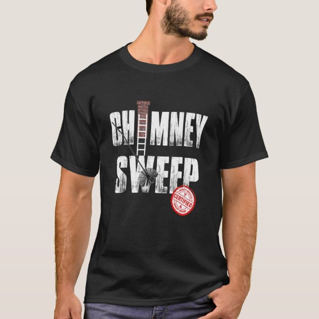 Camiseta Chimney Varrer Engraçada Chimney Cleaner, Dom Idei (Frente)