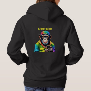 Camiseta Chimp Chat-Chimpanzé com telefone