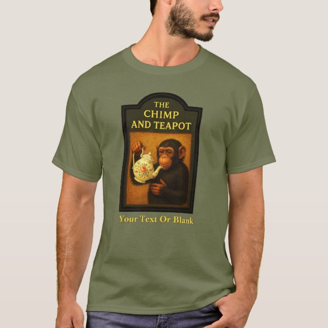 Camiseta Chimp E Teapot Pub (Frente)