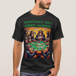 Camiseta Chimp Engraçado 'Poker Night'