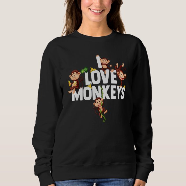 Camiseta Chimp I Love Monkeys Chimpanzé Monkey (Frente)