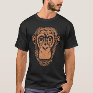 Camiseta Chimpanzé castanho - Ape Não Macaco - Chimpanzé Gi