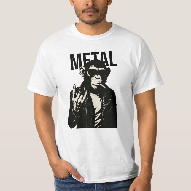 Camiseta Chimpanzé de Metal Rebelde (Frente)