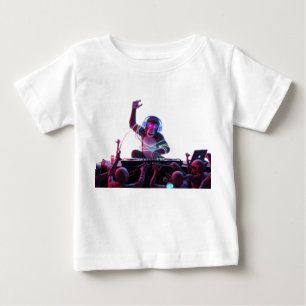 Camiseta Chimpanzé DJ Misturando Música em um Pa Neon Futur