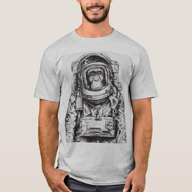 Camiseta Chimpanzé do astronauta (Frente)