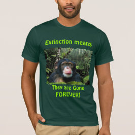 Camiseta Chimpanzé e RainForest Art EXTINCTION