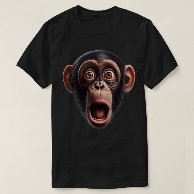 Camiseta Chimpanzé Engraçado Macaco (Frente do Design)