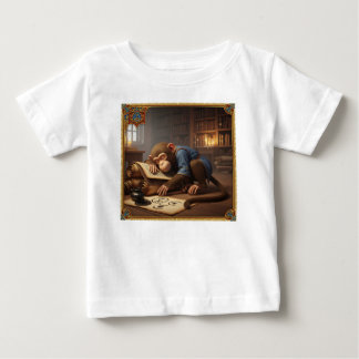 Camiseta Chimpanzé Estudioso Dormindo sobre Pergaminhos Ant