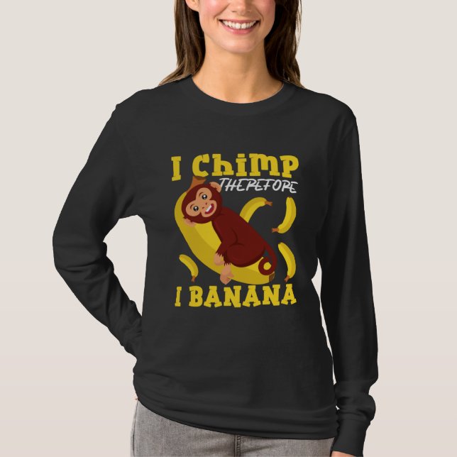 Camiseta Chimpanzé Eu Chimpó Portanto Eu Banana (Frente)