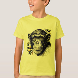Camiseta Chimpanzé geométrico com Impressão de Arte de Limõ
