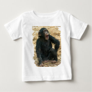Camiseta Chimpanzé insolente do bebê na arte do jogo
