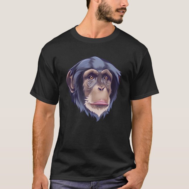Camiseta Chimpanzé Macaco Carinha Primate Macaco Formador A (Frente)
