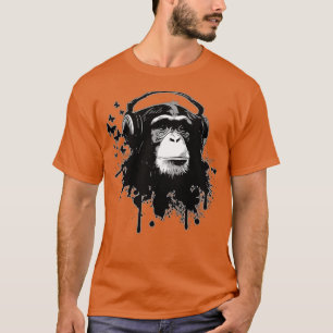 Camiseta Chimpanzé Macaco Chimpanzé Tinta Borboleta Ape