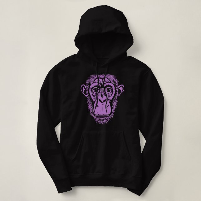 Camiseta Chimpanzé Roxo Não Chimpanzé Macaco (Frente do Design)