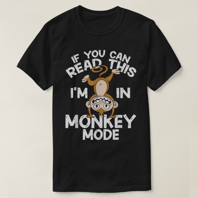 Camiseta Chimpanzé Se Puder Ler Este Im No Modo Macaco (Frente do Design)