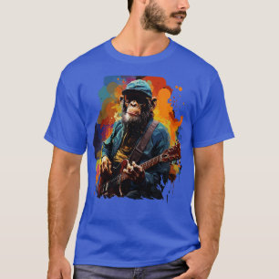 Camiseta Chimpanzé Tocando Violão
