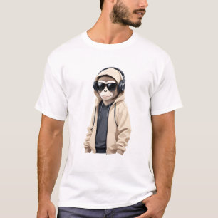 Camiseta Chimpanzé Vestindo Hoodie Funny Legal Vetor Animal