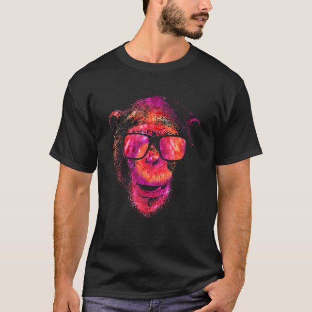 Camiseta Chimpanzee Ape Wildlife Animal Zoo Monkey (Frente)