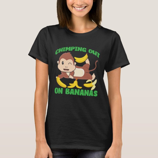 Camiseta Chimpanzee Chimping Out On Bananas (Frente)
