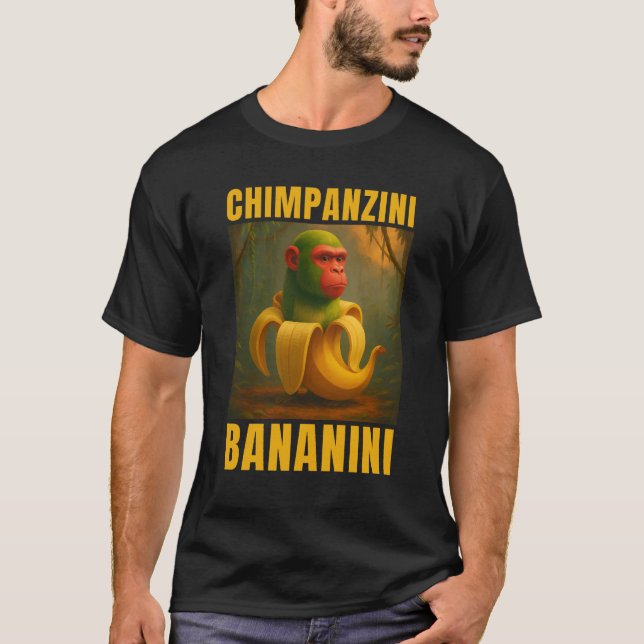 Camiseta Chimpanzini Bananini Memória Brainrot Italiana (Frente)