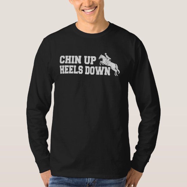 Camiseta Chin Cima Saltos Abaixo Esportes Equestres Saltand (Frente)
