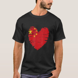 Camiseta China Heart Chinese Flag Pride Chinês