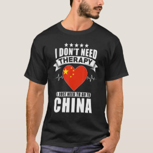 Camiseta China, não preciso de terapia, só preciso ir para