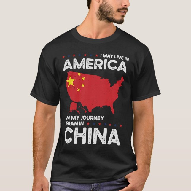 Camiseta China nascer China Americana Cidadania 2 (Frente)