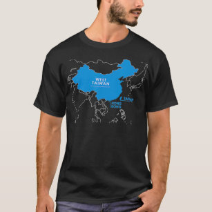 Camiseta China Ocidental Taiwan Mapa do Humor Político 