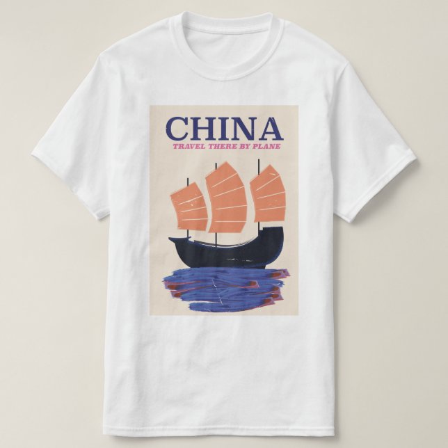 Camiseta China "Vá de avião" (Frente do Design)