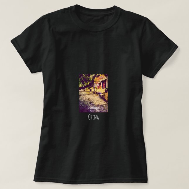 Camiseta China viagem Lijiang Yunnan (Frente do Design)