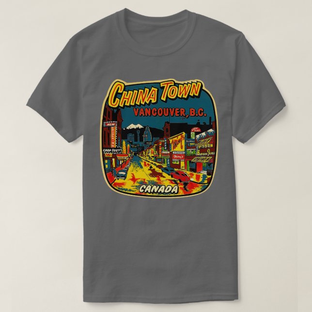 Camiseta Chinatown Vancouver BC Canadá (Frente do Design)