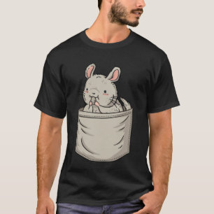 Camiseta Chinchila Bolso Peito Cauda Longa Chinchila