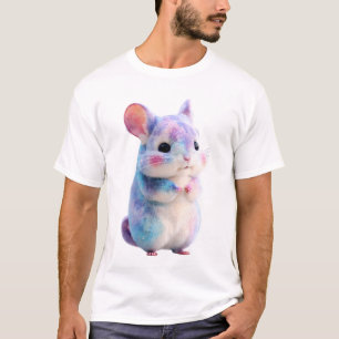 Camiseta Chinchila Homens Galáxia Nebulosa Pastel