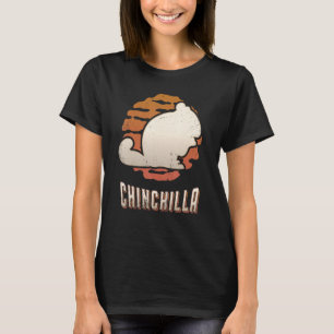 Camiseta Chinchila Vintage Retro Clássico Animal Pôr do Sol