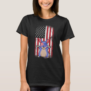 Camiseta Chinchilla American Flag Boys Meninas Mulheres Qua