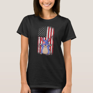 Camiseta Chinchilla American Flag Boys Meninas Mulheres Qua