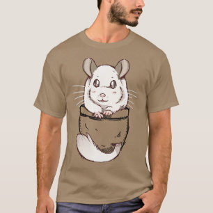 Camiseta Chinchilla Branca e Cuta Pocket