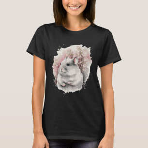 Camiseta Chinchilla Cherry Blossom Japonês Sakura Watercol