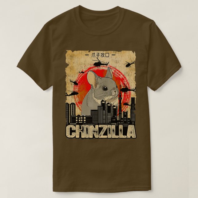 Camiseta Chinchilla Chinzilla Retro Chinchilla Amantes Funn (Frente do Design)