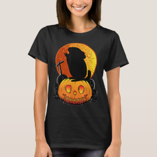 Camiseta Chinchilla Em Pumpkin Gritando No Hallowee Da Lua