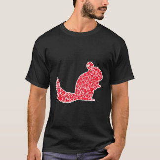 Camiseta Chinchilla Heart Rodent Girl Dia de os namorados