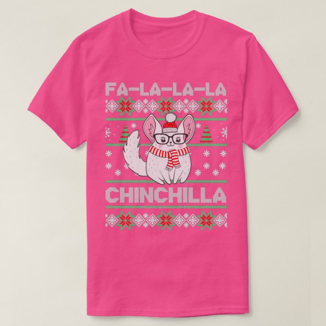Camiseta Chinchilla Ugly Christmas Chinchilla Lovers (Frente do Design)
