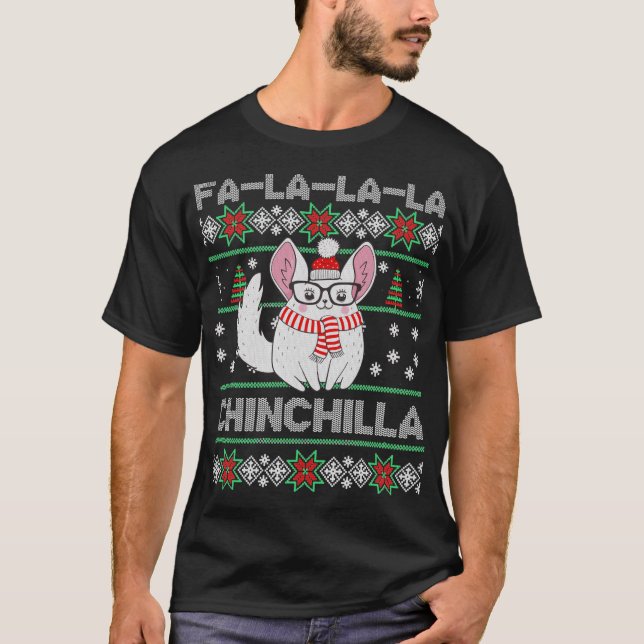 Camiseta Chinchilla Ugly Christmas Sweater (Frente)