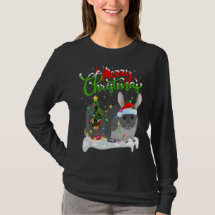 Camiseta Chinchilla Xmas Decorações Papais noeis Chinchilla