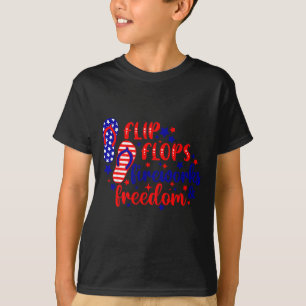 Camiseta chinelos de 4 de julho fogos de artifício & liberd