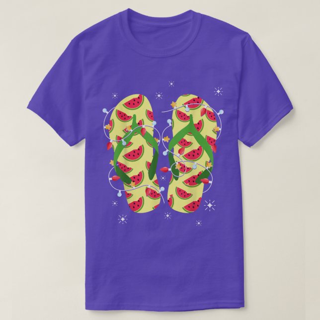 Camiseta Chinelos de melancia tropical Natal (Frente do Design)