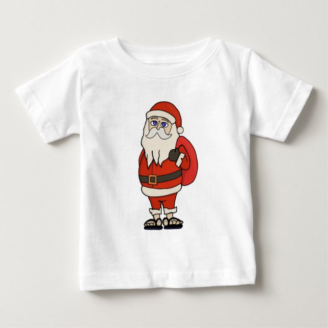 Camiseta Chinelos de Natal do Papai Noel (Frente)
